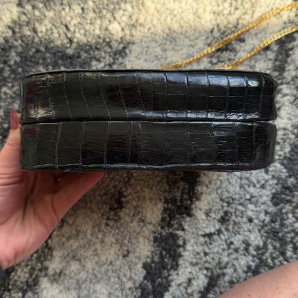 Black Crocodile Mini Jenny Gidding Made in Italy purse - Picture 7 of 12